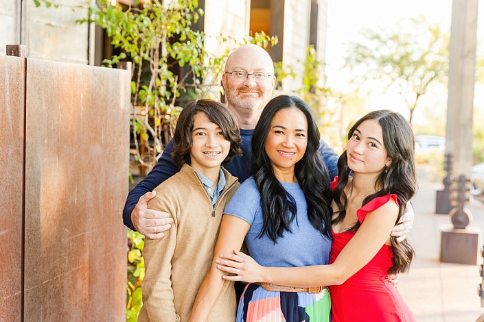 family of 4 with 2 teens in tempe